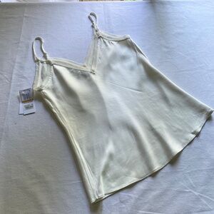 NWT Frame White Lounge Cami Tank Top Women's Small Bloomingdales V Neck Elegant